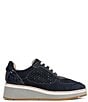Color:Navy - Image 2 - Daisy Suede Wedge Lace-Up Sneakers