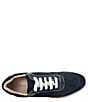Color:Navy - Image 4 - Daisy Suede Wedge Lace-Up Sneakers