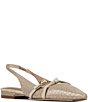 Donald Pliner Darcelle Croco Embossed Patent Leather Slingback Buckle Strap Pointed Toe Dress Flats - Image 1