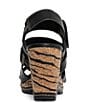 Color:Black - Image 3 - Fabelle Leather Printed Cork Wedge Sandals