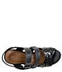 Color:Black - Image 4 - Fabelle Leather Printed Cork Wedge Sandals