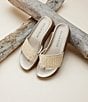 Color:Natural - Image 6 - Fifi Woven Raffia Platform Wedge Thong Sandals