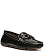 Color:Black - Image 1 - Giovanna Crocodile Embossed Patent Leather Drivers