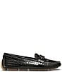 Color:Black - Image 2 - Giovanna Crocodile Embossed Patent Leather Drivers