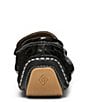 Color:Black - Image 3 - Giovanna Crocodile Embossed Patent Leather Drivers