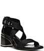 Color:Black - Image 1 - Helen Crepe Elastic Dress Sandals