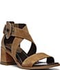 Color:Biscotti - Image 1 - Helen Suede Lizard Leather Embossed Sandals