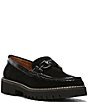 Color:Black - Image 1 - Helio Suede Hardware Patent Detail Lug Sole Platform Loafers