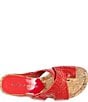 Color:Persimmon - Image 4 - Irini Patent Crocodile Embossed Cork Wedge Sandals