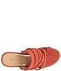 Color:Coral - Image 4 - Ithaca Suede Platform Wedge Toe Ring Sandals