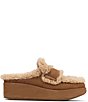 Donald Pliner Ivanna Suede Shearling Lined Platform Wedge Mules - Image 2