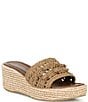 Donald Pliner Jakkir Raffia Macrame Platform Wedge Slide Sandals - Image 1