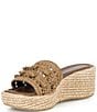 Donald Pliner Jakkir Raffia Macrame Platform Wedge Slide Sandals - Image 4