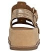 Color:Camel/Platinio - Image 3 - Jesmin Metallic Leather Platform Sandals