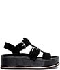 Color:Black - Image 2 - Jesmin Suede Platform Sandals