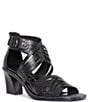 Color:Black - Image 1 - Junnah Leather Strappy Sandals