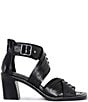 Color:Black - Image 2 - Junnah Leather Strappy Sandals
