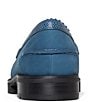Color:Blue Bell - Image 3 - Lenny Nubuck Suede Lizard Print Accent Tassel Platform Penny Loafers