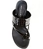 Color:Black - Image 5 - Louka Patent Leather Croco Embossed Slide Sandals