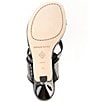 Color:Black - Image 6 - Louka Patent Leather Croco Embossed Slide Sandals