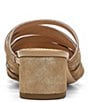 Color:Sand - Image 3 - Marlow Strappy Metallic Suede Toe Ring Block Heel Sandals