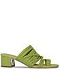 Color:Pistachio - Image 2 - Marlow Strappy Tumbled Leather Toe Ring Block Heel Sandals