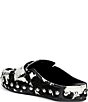 Donald Pliner Melodee Cow Print Calf Hair Studded Penny Loafer Mules - Image 3