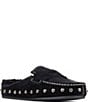 Donald Pliner Melodee Suede Shearling Lined Studded Penny Mules - Image 1