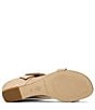 Color:Sand - Image 5 - Ofelia Snake Print Leather Buckle Slide Wedge Sandals