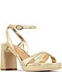 Donald Pliner Pheebe Metallic Suede Block Heel Dress Sandals - Image 1