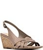 Donald Pliner Primm Metallic Leather Slingback Raffia Wedge Sandals - Image 1
