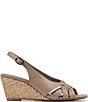Donald Pliner Primm Metallic Leather Slingback Raffia Wedge Sandals - Image 2