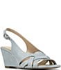 Donald Pliner Primm Shine Leather Slingback Wedge Sandals - Image 1