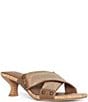Color:Saddle - Image 1 - Rafy Jute Elastic Cross Strap Kitten Heel Slides