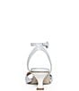 Color:Silver - Image 3 - Raili Metallic Leather Kitten Heel Dress Sandals