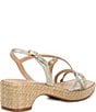 Color:Platino - Image 2 - Rosalie Metallic Leather Strappy Espadrille Sandals