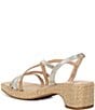 Color:Platino - Image 3 - Rosalie Metallic Leather Strappy Espadrille Sandals