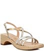 Color:Platino - Image 1 - Rosalie Metallic Leather Strappy Espadrille Sandals