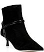 Donald Pliner Saylor Suede Point Toe Kitten Heeled Booties - Image 1