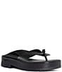 Color:Black - Image 1 - Seena Crinkle Patent Leather Platform Thong Sandals