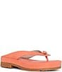 Color:Coral - Image 1 - Seena Textured Suede Platform Thong Sandals