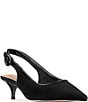 Donald Pliner Soraya Perforated Suede Pointed Toe Slingback Kitten Heel Pumps - Image 1