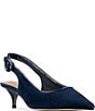 Donald Pliner Soraya Perforated Suede Pointed Toe Slingback Kitten Heel Pumps - Image 6