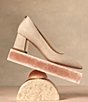 Color:Sand - Image 6 - Suzette Snake Print Leather Block Heel Pumps