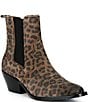 Donald Pliner Tayden Leopard Print Western Suede Block Heel Booties - Image 1