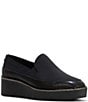 Color:Black - Image 1 - Wallis Crepe Elastic Wedge Loafers