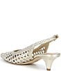 Donald Pliner Woven Leather Kitten Heel Slingback Pumps - Image 3
