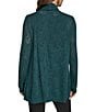 Donna Karan Donna Kara Pointelle Angle Hem Open Front Cardigan, Color:Hudson - Image 2