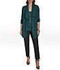 Donna Karan Donna Kara Pointelle Angle Hem Open Front Cardigan, Color:Hudson - Image 4