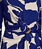 Color:Blueberry/Cream - Image 5 - Long Sleeve Crew Neck Floral Sheath Dress